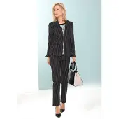 Goldner Jackenblazer "Moderner Cardigan im Nadelstreifen-Dessin" Ohne
