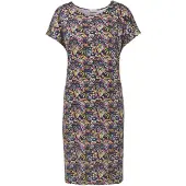 Goldner 2-in-1-Kleid "Modernes Viskosekleid mit Allover-Print" überschnittene Schultern