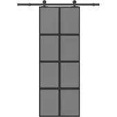 vidaXL Schiebetür mit Beschlag 76x205 cm Hartglas & Aluminium