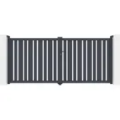 Casanoov Doppelflügeltor Aus Aluminium Veymont 350x160cm Grau