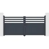 Casanoov Doppelflügeltor Aus Aluminium Nevis 300x140cm Grau
