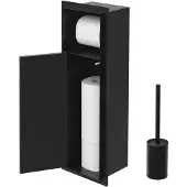 LuxeBath Unterputz-Schrankmodul WC aus Edelstahl Schwarz 60x20x10 cm