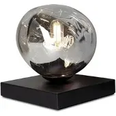 Licht-Erlebnisse Tischlampe Schlafzimmer Glas Silber Metall E14 17,5 cm Tischleuchte Modern
