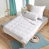 TRAUMSCHLAF Alpaka Bettdecke Pako medium, Füllung: 100% Alpakawolle 200x210 cm - weiß