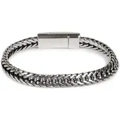 StyleBREAKER Armband in Silber / Schwarz | Gr.: onesize