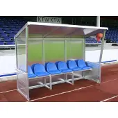 Helo Spielerkabine Super 4 Meter WPC-Holzoptik (Sitz + Lehne)