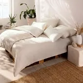 Estella Halbleinen Bettwäsche Alvaro Kissenbezug einzeln 80x80 cm | elfenbein - beige