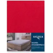 Setex Frottee-Spannbettlaken in rubin | Gr.: 140-160 x 200 cm
