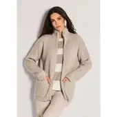 MADELEINE Weiche Wolljacke mit Reißverschluss in cappuccino / melange | Gr.: 40