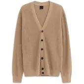 Bugatti Cardigan "Regular Fit" mit V-Ausschnitt und Ripp-Struktur