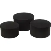 J-Line Set Von 3 Dosen Flach Velours Papier Schwarz