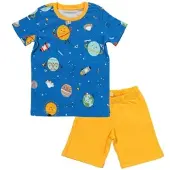 Schlummersack Kinder-Shorty aus Bio-Baumwolle in Blau-Gelb | Gr.: 116