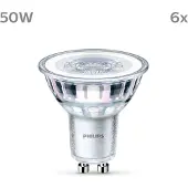 Philips Spot PAR16 GU10 x6, 50 W, 4,6 W, 50 W, GU10, 390 lm, 15000 h, Kaltweiße