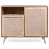 Furn.Design Kommode "Niran" in Sonoma Eiche mit Bast - Nachbildung skandinavisch 102 x 87 cm