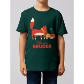 Wat? Apparel T-Shirt Fuchs Kleiner Bruder in Dunkelgrün | Gr.: 110/116