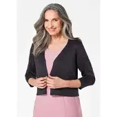 Goldner Strick-Bolero mit Glanzgarn, leicht in schwarz | Gr.: 44
