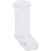 Minymo Kinder Socken "Knee Sock with Lace" in Weiß | Gr.: 23-26