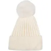 StyleBREAKER Bommelmütze in Creme-Weiß | Gr.: onesize