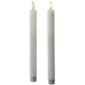 MARELIDA 2x LED Stabkerze LINA Rustik-Optik Echtwachs H: 25cm in weiß | Gr.: onesize