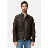 Camel active Biker Lederjacke mit Innentaschen in Dunkelbraun | Gr.: 58