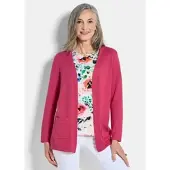 Goldner Elegante Strickjacke mit Kaschmir in koralle | Gr.: 48