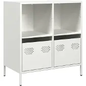 vidaXL Sideboard Weiß 68x39x73,5 cm Kaltgewalzter Stahl