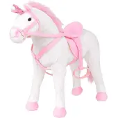 vidaXL Plüschtier Einhorn Stehend Plüsch Weiß und Rosa XXL