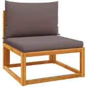 vidaXL Gartensofa ohne Armlehnen mit Kissen Holz Akazie & Seil