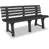 vidaXL Gartenbank 145,5 cm Kunststoff Anthrazit