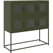 vidaXL Sideboard Olivgrün 100,5x39x107 cm Kaltgewalzter Stahl