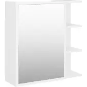 vidaXL Bad-Spiegelschrank Weiß 62,5x20,5x64 cm Holzwerkstoff