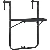 vidaXL Balkon-Hängetisch Schwarz 60x64x83,5 cm Kunststoff Rattan-Optik