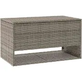 vidaXL Outdoor-Kissenbox Grau 100x55x55,5 cm Poly Rattan