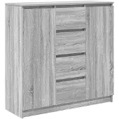 vidaXL Sideboard mit Schubladen Grau Sonoma 100,5x35x98,5 cm
