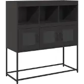 vidaXL Sideboard Schwarz 100,5x39x107 cm Kaltgewalzter Stahl