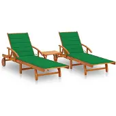 vidaXL Nattenbach (2 Sonnenliegen mit Tisch)