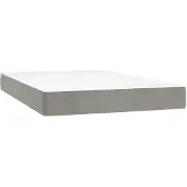vidaXL Taschenfederkernmatratze Mittel Hellgrau 120x200x20 cm Samt