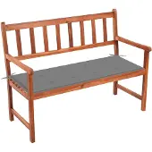 vidaXL Gartenbank mit Auflage 120 cm Massivholz Akazie