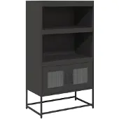 vidaXL Highboard Schwarz 68x39x123 cm Stahl