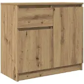 vidaXL Sideboard mit Schublade Artisan-Eiche 71x35x65 cm Holzwerkstoff