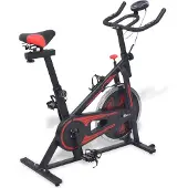 vidaXL Heimtrainer mit Pulsmesser Schwarz und Rot