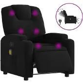 vidaXL Massagesessel Elektrisch Schwarz Stoff