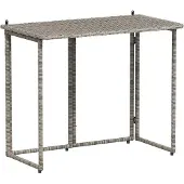vidaXL Gartentisch Klappbar Grau 90x51x75 cm Poly Rattan
