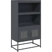 vidaXL Highboard Anthrazit 68x39x123 cm Stahl