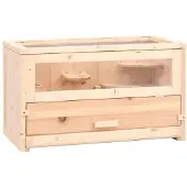 vidaXL Hamsterkäfig 60x30x35 cm Massivholz Tanne