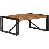vidaXL Couchtisch Mehrfarbig 80x80x35 cm Altholz Massivholz