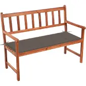 vidaXL Gartenbank mit Auflage 120 cm Massivholz Akazie