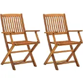 vidaXL Klappbare Gartenstühle 2 Stk. Massivholz Akazie