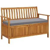 vidaXL Gartenbank mit Stauraum 120 cm Massivholz Akazie