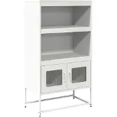 vidaXL Highboard Weiß 68x39x123 cm Stahl
